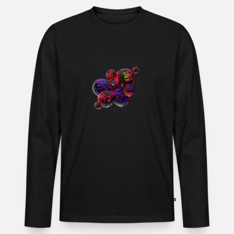 Bunte Abstrakte Kugeln - Männer Premium Bio Langarmshirt - Schwarz