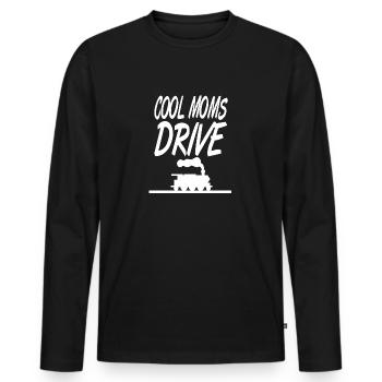 Chemin de fer - T-shirt manches longues Premium bio Homme - noir - Devant - Nico (187cm)