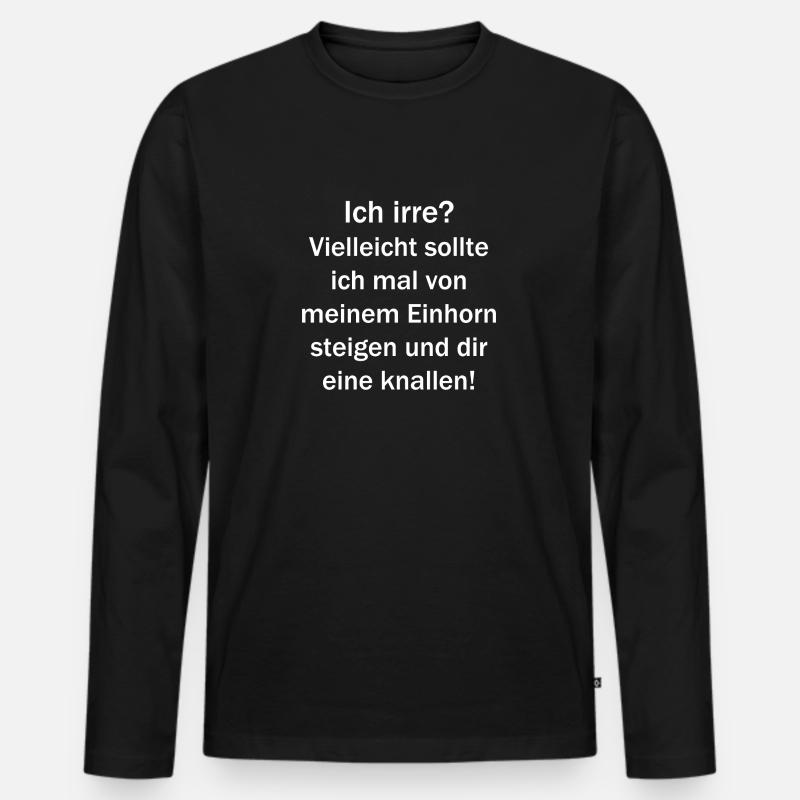 ich irre? - Männer Premium Bio Langarmshirt - Schwarz