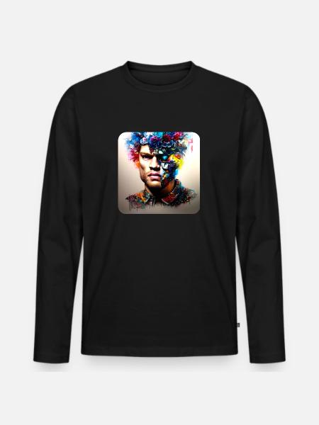 His deep rolling - Männer Premium Bio Langarmshirt - Schwarz