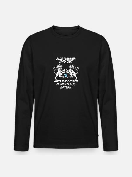 Die besten Bayern - Männer Premium Bio Langarmshirt - Schwarz