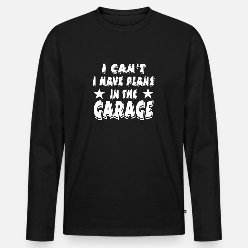 Garage - Männer Premium Bio Langarmshirt - Schwarz