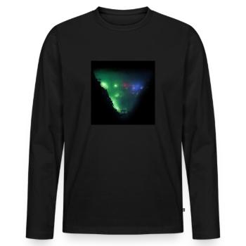 Hongkong Valley with fog dystopian cityscape - Men's Premium Organic Long Sleeve Shirt - black - Front - Nico (187cm)