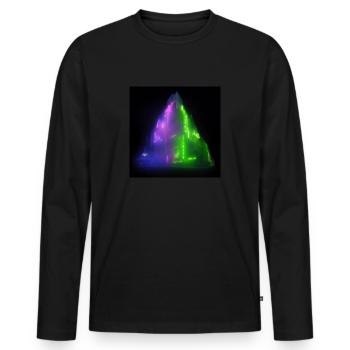 Triangle of asian neon signs city lights at night - Männer Premium Bio Langarmshirt - Schwarz - Vorne - Nico (187cm)