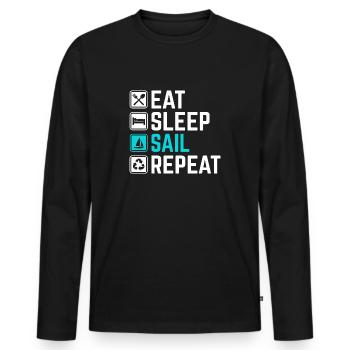 sailing sailing sailing boat - Men's Premium Organic Long Sleeve Shirt - black - Front - Nico (187cm)