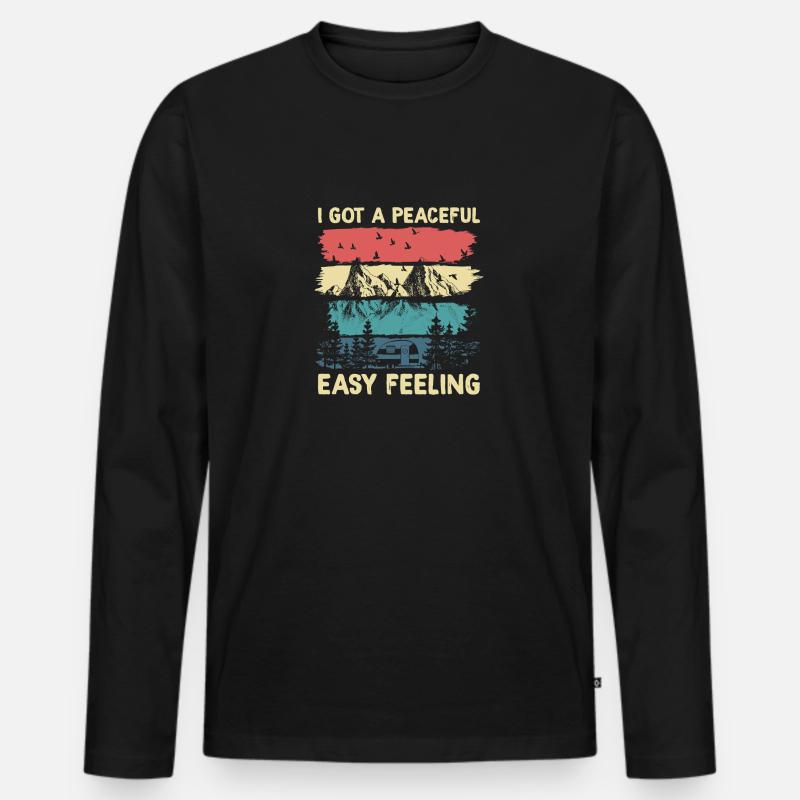 Hiking / I Got a Peaceful Easy Feeling - Männer Premium Bio Langarmshirt - Schwarz