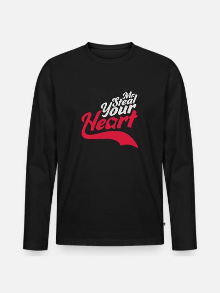 Mr steal your heart - Men's Premium Organic Long Sleeve Shirt - black