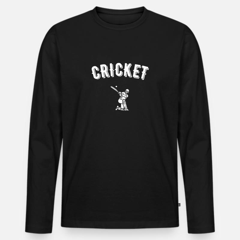 Kricket - Männer Premium Bio Langarmshirt - Schwarz