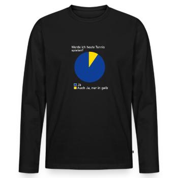 Tennis Sport Spielen Geschenk Geschenkidee Break - Männer Premium Bio Langarmshirt - Schwarz - Vorne - Nico (187cm)