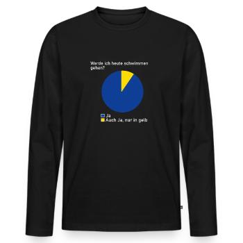 Schwimmen Schwimmer Geschenk Geschenkidee Wasser - Männer Premium Bio Langarmshirt - Schwarz - Vorne - Nico (187cm)