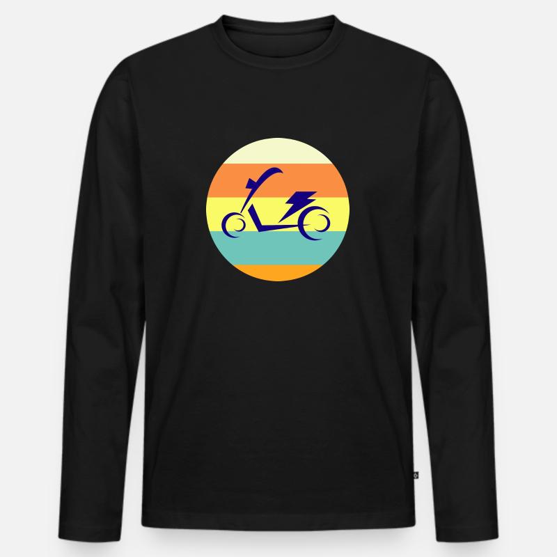 E-Scooter E-Roller Scooter - Männer Premium Bio Langarmshirt - Schwarz