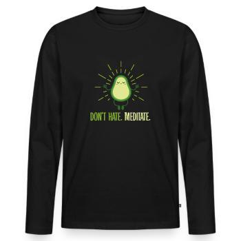 Don't Hate Medidate - Men's Premium Organic Long Sleeve Shirt - black - Front - Nico (187cm)