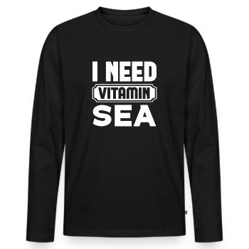 I Need Vitamin Sea - Men's Premium Organic Long Sleeve Shirt - black - Front - Nico (187cm)