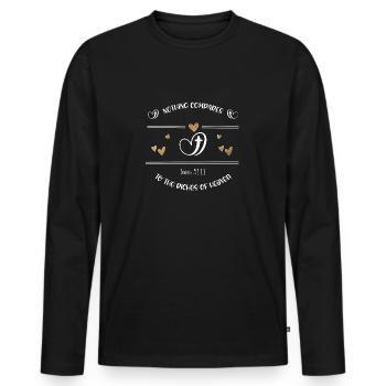 Christian Design the riches of heaven - Men's Premium Organic Long Sleeve Shirt - black - Front - Nico (187cm)
