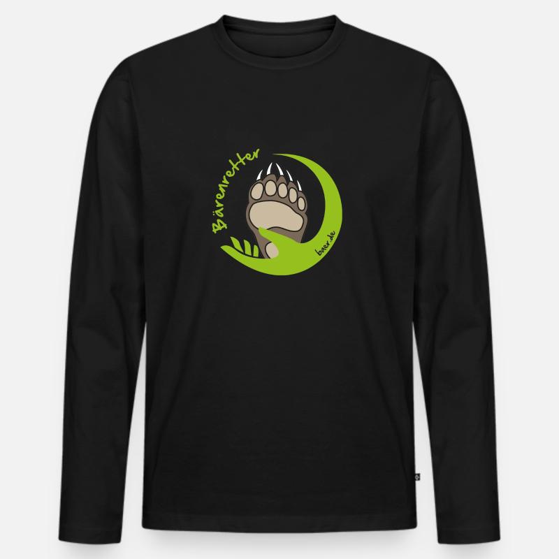 Bärenretter Logo farbig - Männer Premium Bio Langarmshirt - Schwarz