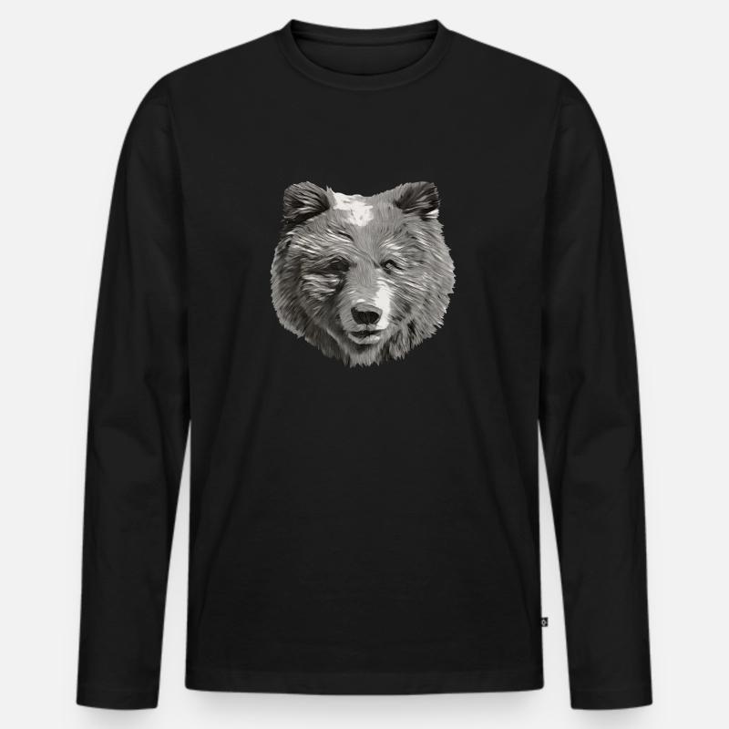 ISA Kopf SW - Männer Premium Bio Langarmshirt - Schwarz