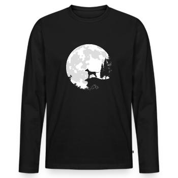 Hund Vollmond Dobermann - Männer Premium Bio Langarmshirt - Schwarz - Vorne - Nico (187cm)
