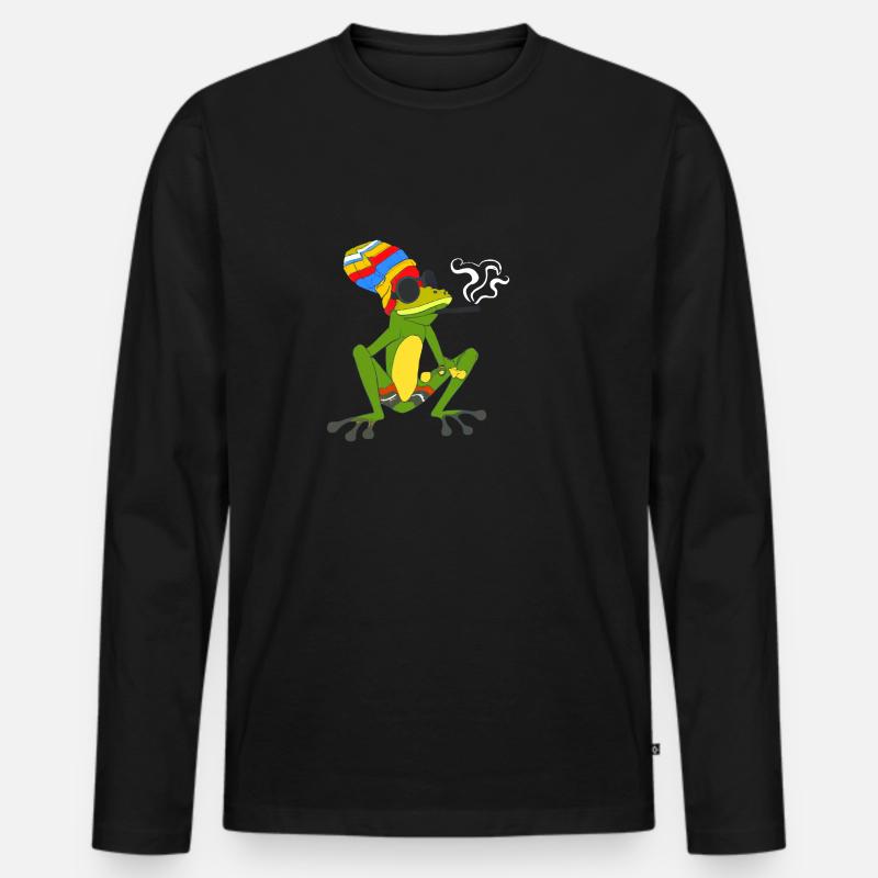 Root - Frog - Männer Premium Bio Langarmshirt - Schwarz