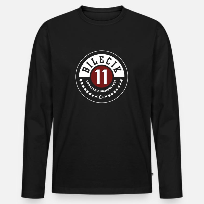 Bilecik - Männer Premium Bio Langarmshirt - Schwarz