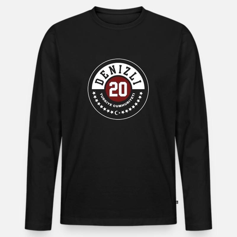 Denizli - Männer Premium Bio Langarmshirt - Schwarz