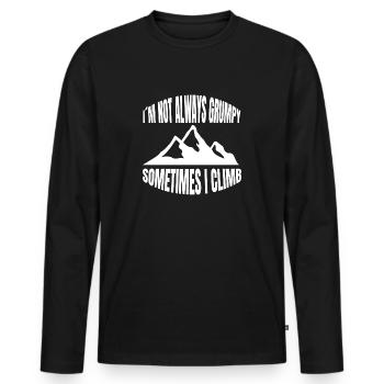 Mountaineering Climbers Mountain Mountain Climbing Climbing - Men's Premium Organic Long Sleeve Shirt - black - Front - Nico (187cm)