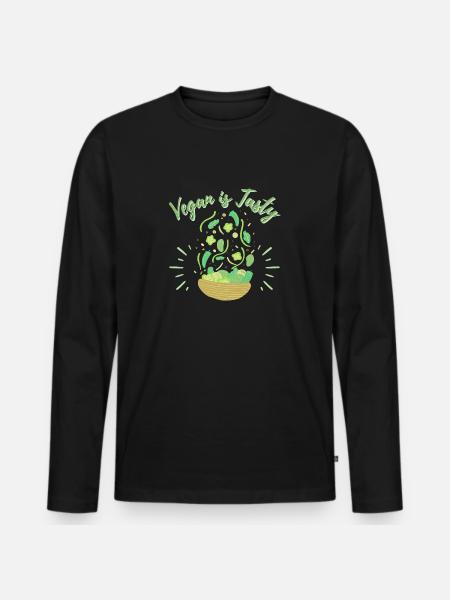 Vegan is tasty - Men's Premium Organic Long Sleeve Shirt - black