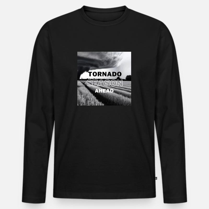Tornado Saison - Männer Premium Bio Langarmshirt - Schwarz
