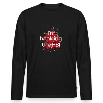 Fear of the establishment? - Men's Premium Organic Long Sleeve Shirt - black - Front - Nico (187cm)