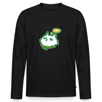 Le chat OMG - T-shirt manches longues Premium bio Homme - noir - Devant - Nico (187cm)