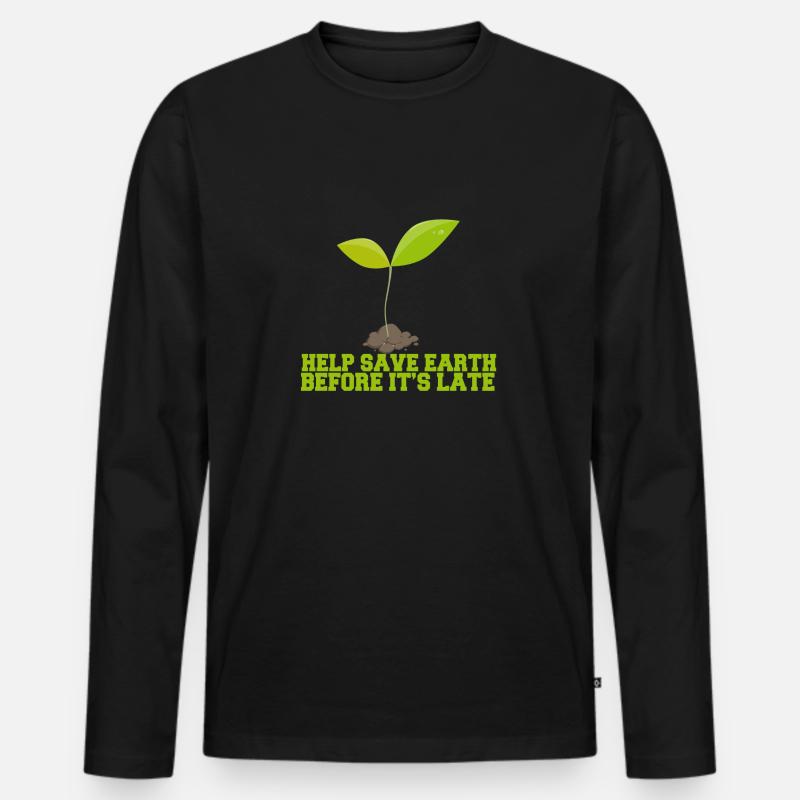 nature - Männer Premium Bio Langarmshirt - Schwarz