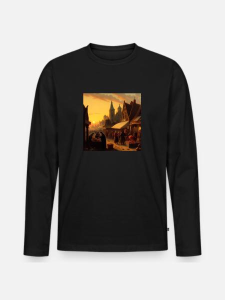Paysage - T-shirt manches longues Premium bio Homme - noir