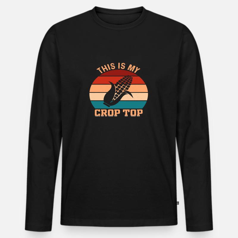 This is my Crop Top - Männer Premium Bio Langarmshirt - Schwarz