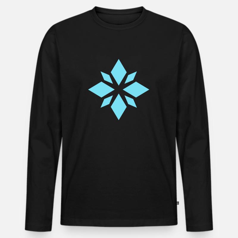 Frostflocke - Männer Premium Bio Langarmshirt - Schwarz