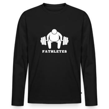 Fathletes - Männer Premium Bio Langarmshirt - Schwarz - Vorne - Nico (187cm)
