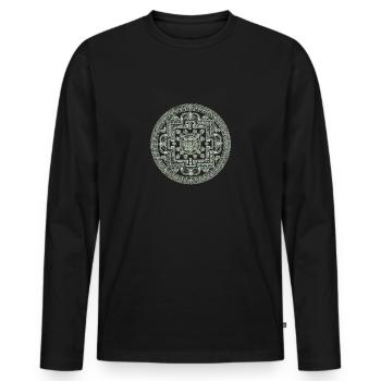 Mandala - T-shirt manches longues Premium bio Homme - noir - Devant - Nico (187cm)