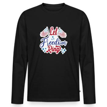 Que la liberté sonne - T-shirt manches longues Premium bio Homme - noir - Devant - Nico (187cm)