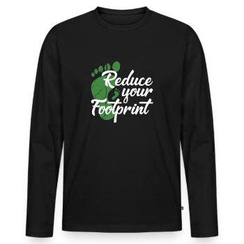Reduce your Footprint - Men's Premium Organic Long Sleeve Shirt - black - Front - Nico (187cm)