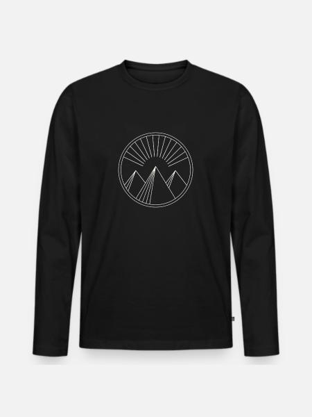 Emblem Mountains - Men's Premium Organic Long Sleeve Shirt - black