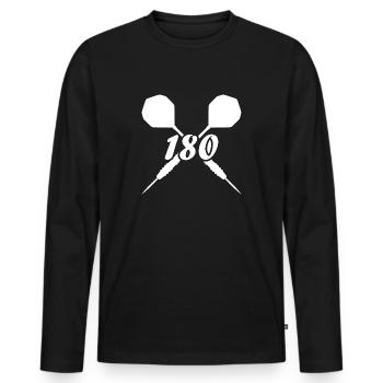 Fléchettes Sports Fun - T-shirt manches longues Premium bio Homme - noir - Devant - Nico (187cm)