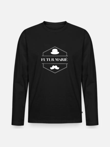 Futur marié - T-shirt manches longues Premium bio Homme - noir