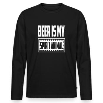 Beer Is My Spirit Animal - Men's Premium Organic Long Sleeve Shirt - black - Front - Nico (187cm)