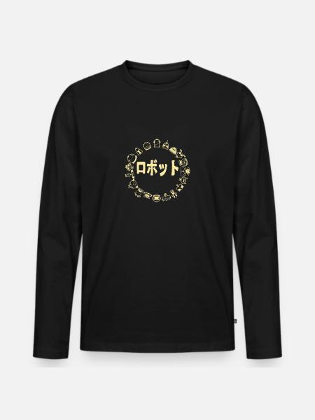 Tribu de robots (version cercle) - T-shirt manches longues Premium bio Homme - noir