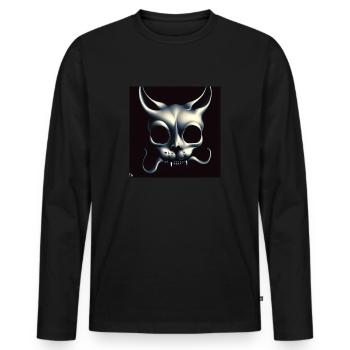 Smooth kitty - T-shirt manches longues Premium bio Homme - noir - Devant - Nico (187cm)