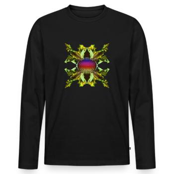 Leaf - Men's Premium Organic Long Sleeve Shirt - black - Front - Nico (187cm)