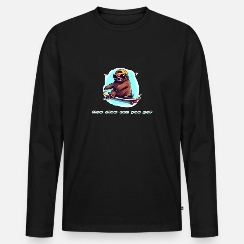 How slow can you go - Männer Premium Bio Langarmshirt - Schwarz
