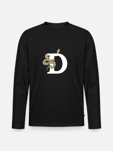 Lettre d serpent - T-shirt manches longues Premium bio Homme - noir