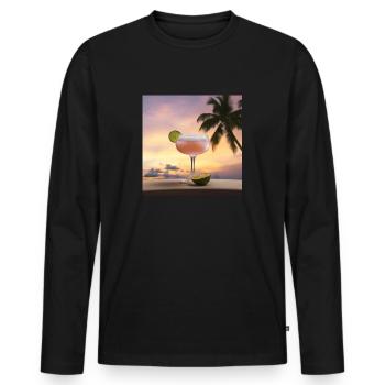 Cocktail 2 Cadeau - T-shirt manches longues Premium bio Homme - noir - Devant - Nico (187cm)