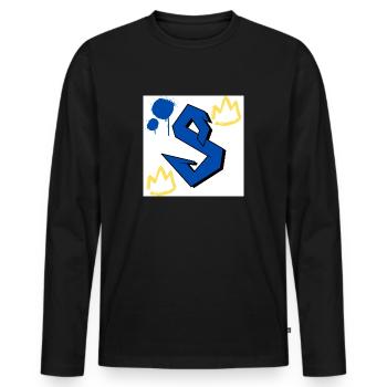 Logo s - T-shirt manches longues Premium bio Homme - noir - Devant - Nico (187cm)