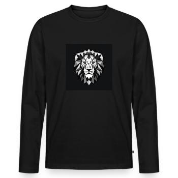 Löwe Triangle Design - Männer Premium Bio Langarmshirt - Schwarz - Vorne - Nico (187cm)