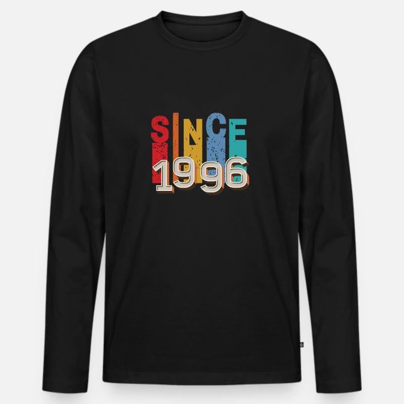 Seit 1996 retro - Männer Premium Bio Langarmshirt - Schwarz